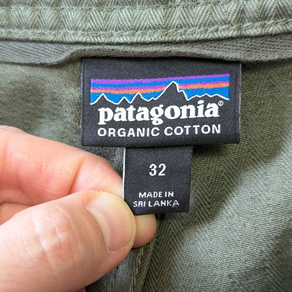 NWT Green Patagonia Organic Cotton Herringbone Utility Pants, Hiking Trousers - Picture 10 of 16